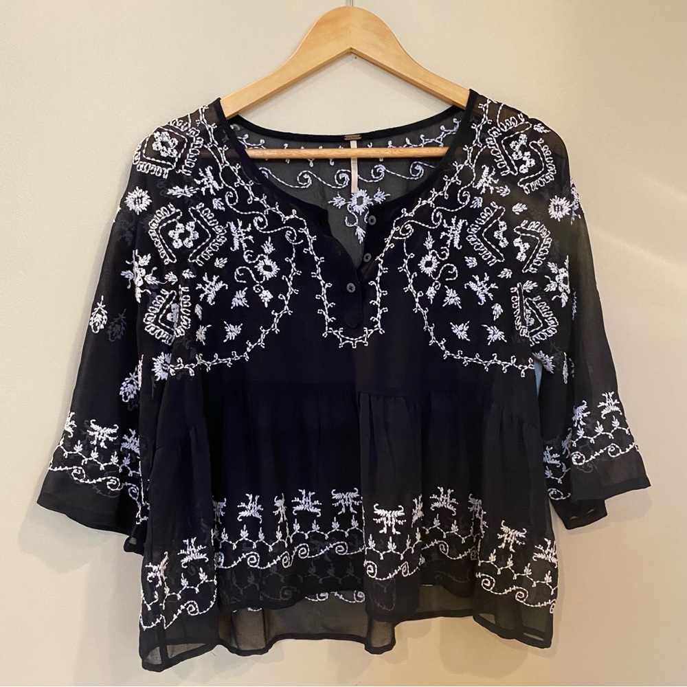 Free People boho sheer top